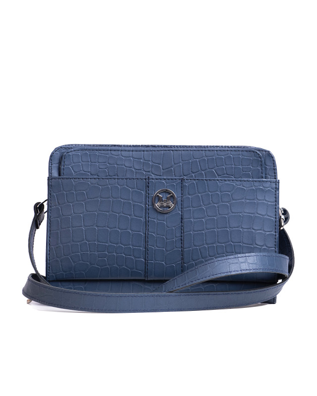 Messenger Bag 2.0(UK): Blue Crocodile Print