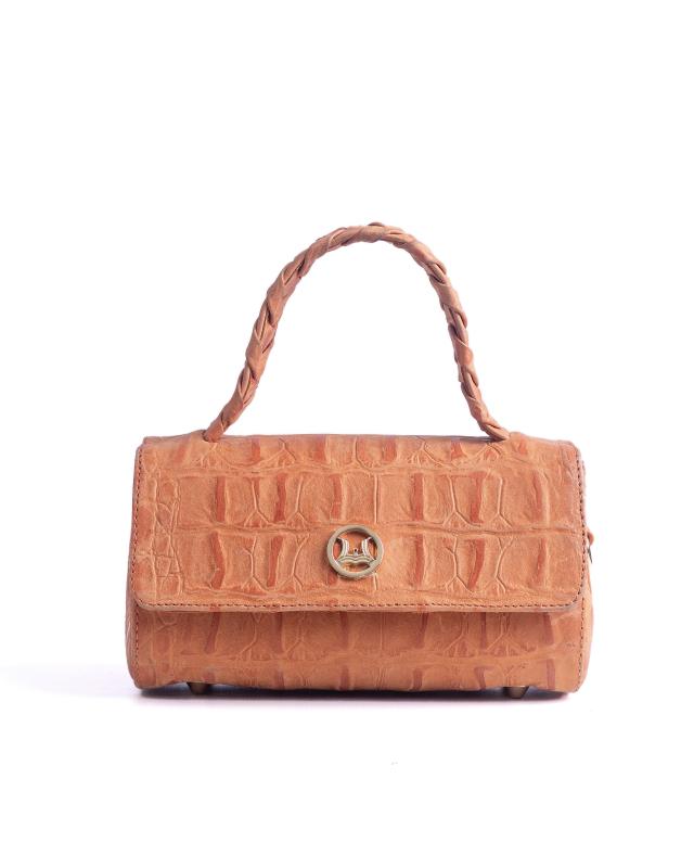 Milan Micro: Orange Crocodile Print
