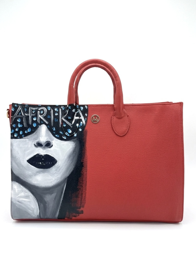 Midi Man Tote: Red Meets Art