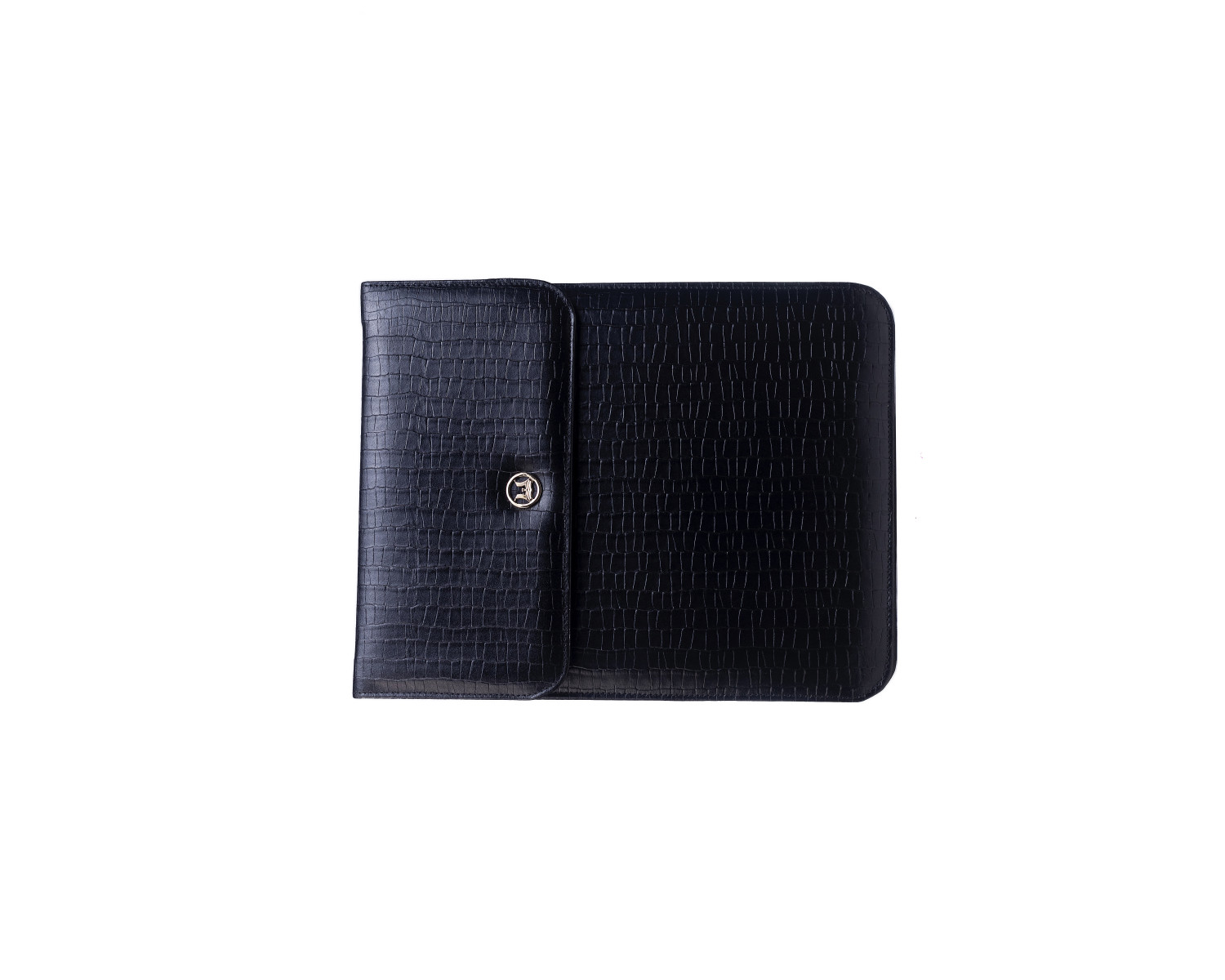 Laptop Sleeve Mini: Black Crocodile Print