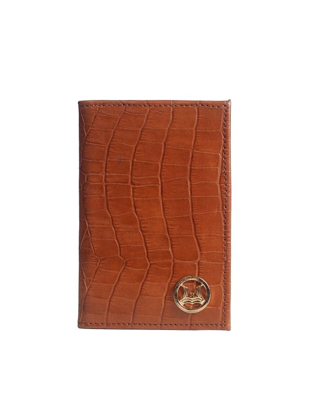 Passport Sleeve: Tawny Brown Crocodile Print