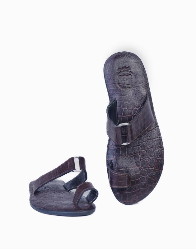 El Patron: Dark Brown Crocodile Print