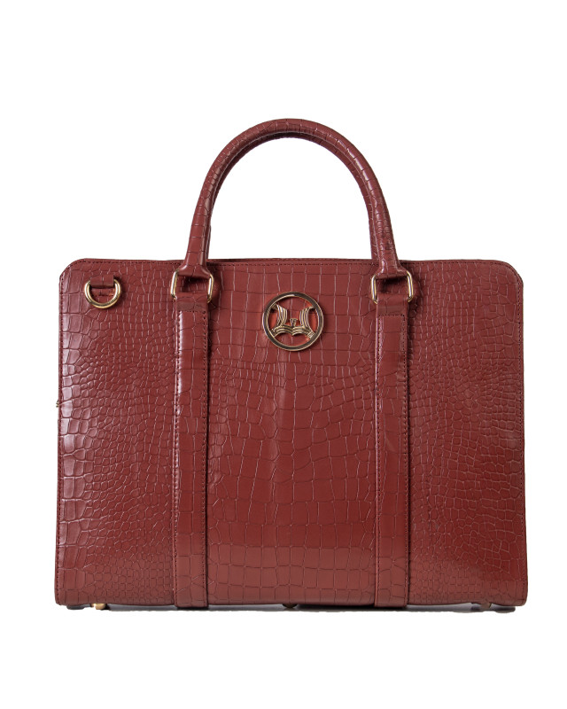 Satchel Work Case 6.0: Burgundy Crocodile Print