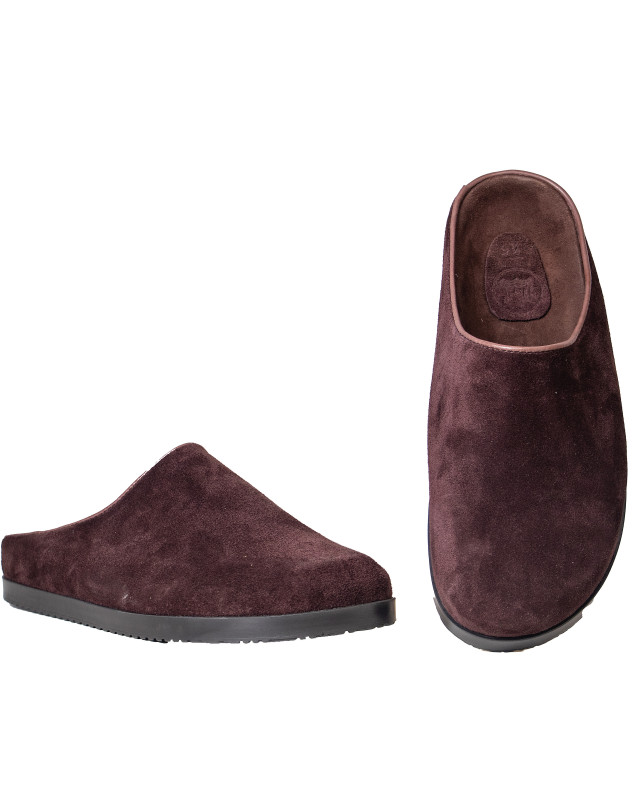 Slip-On Mules: Brown Suede