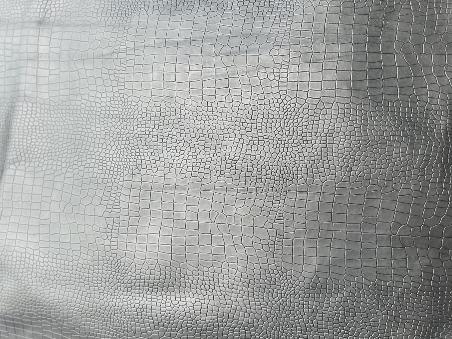 Black Crocodile Belly Print Embossed on Cow Skin : BB003C
