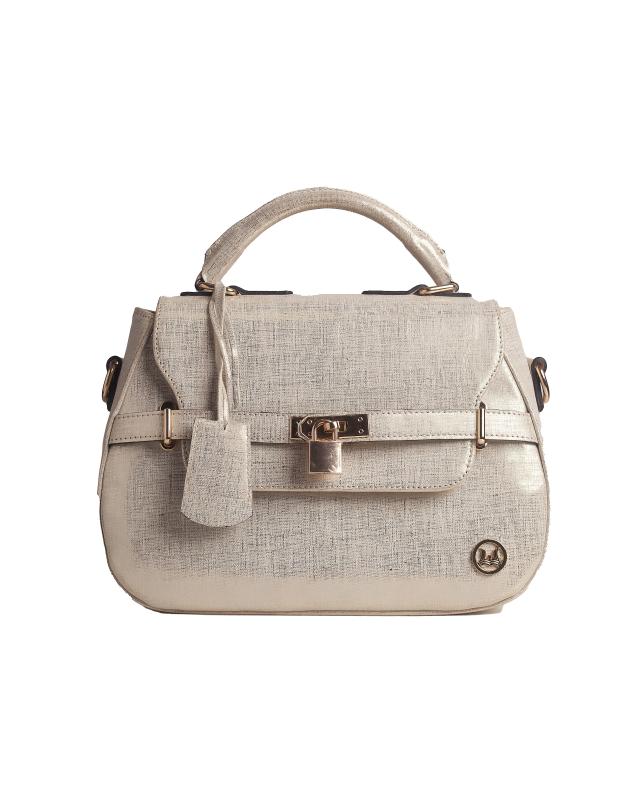 Brazzaville MIDI: Metallic Silver Abstract Print