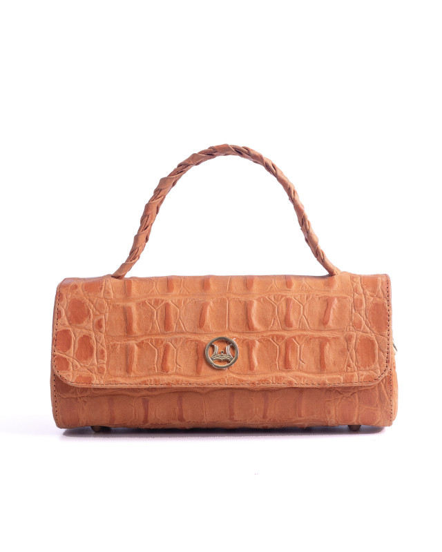Milan Mini:  Orange Crocodile Print