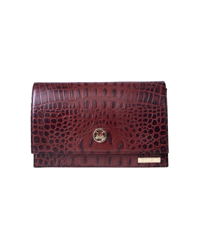 Dakar: Limited Edition Russet Brown and Black Details Textured Crocodile Print