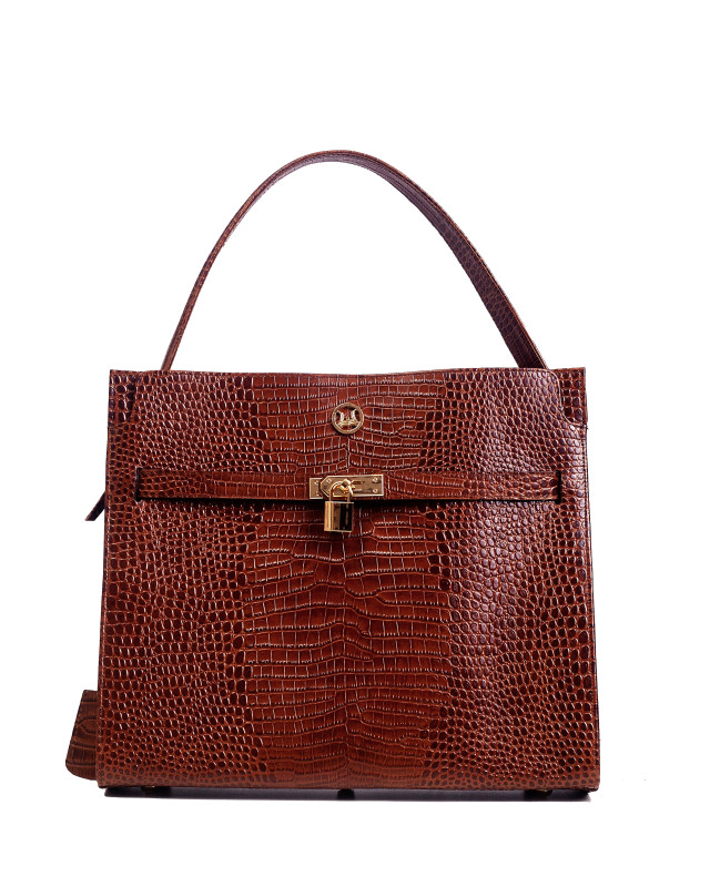 Venice Maxi:  Hickory Brown Crocodile Print