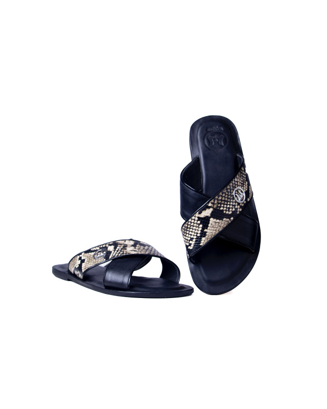 Ayatollah 2.0: Black and Beige Snake Print
