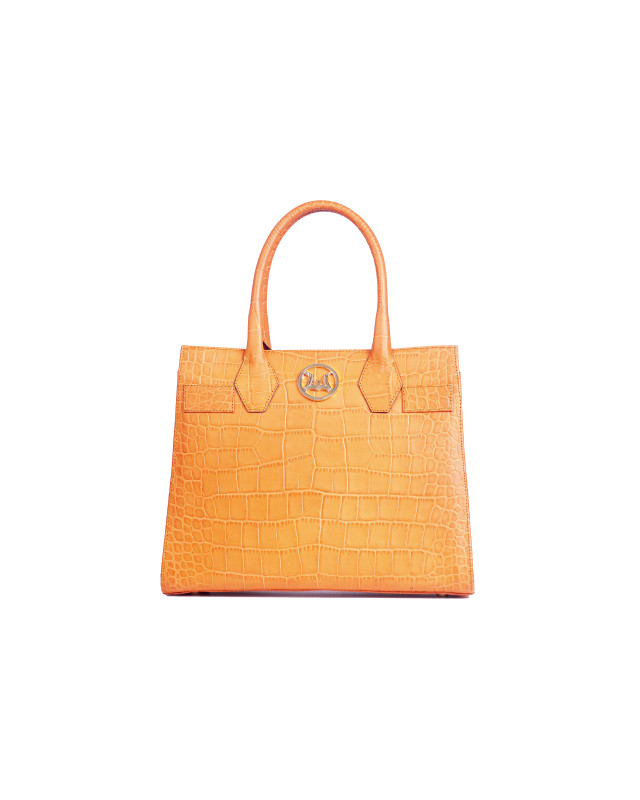 Montreal Maxi: Orange Crocodile Print