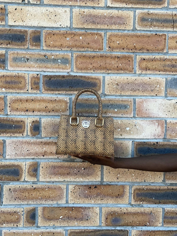 Lagos Mini: Tan Snake Print