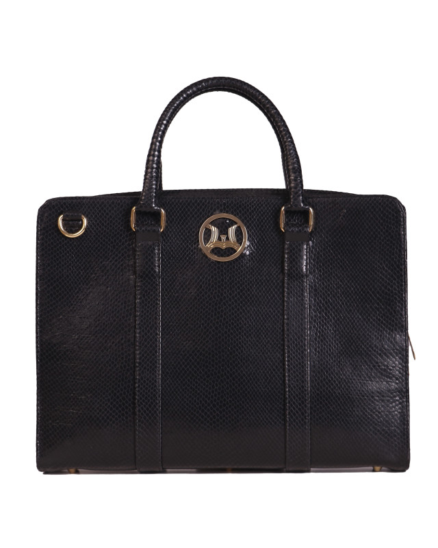 Satchel Work Case 6.0: Black Reptilian Print