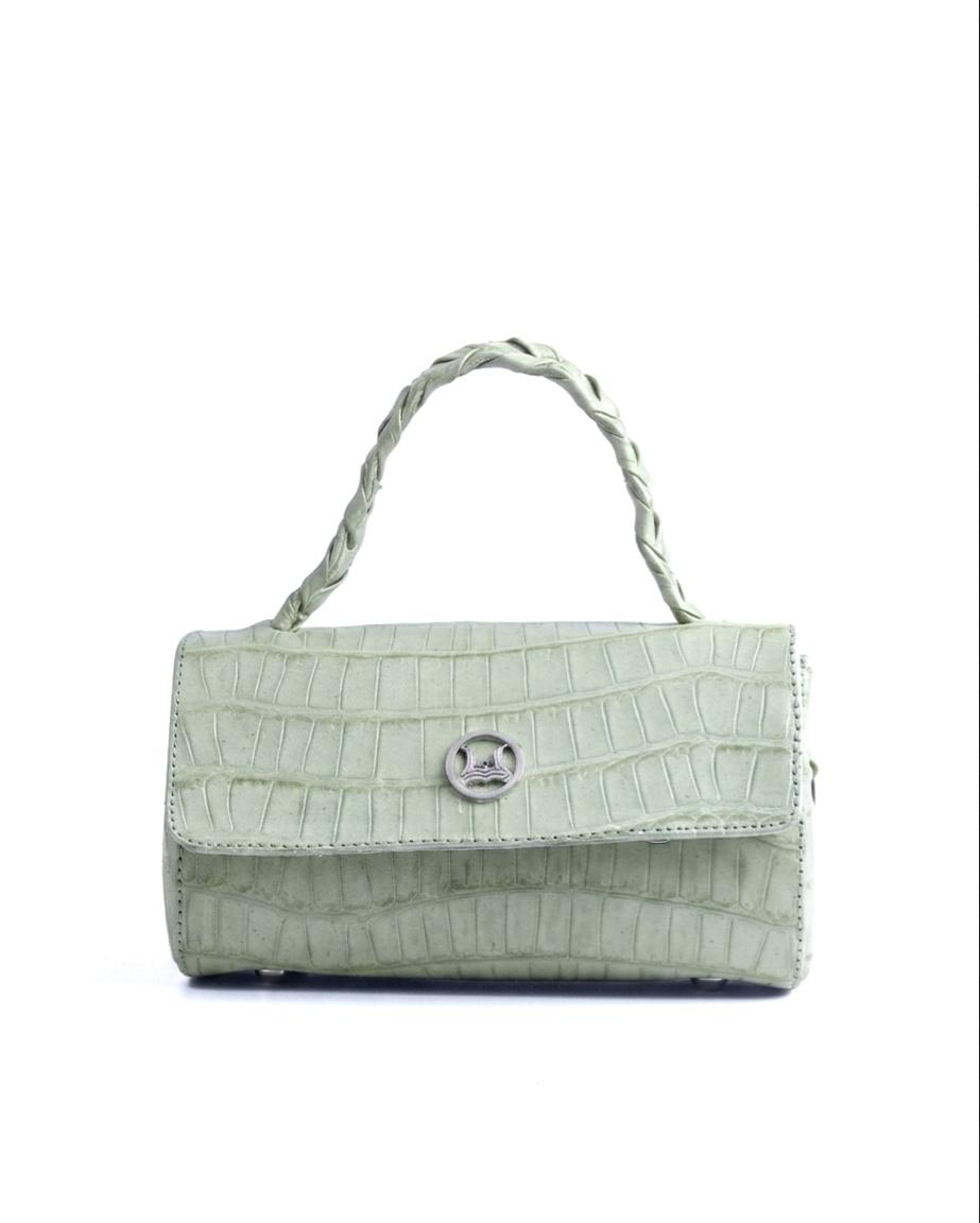 Milan Micro: Mint Green Crocodile Print