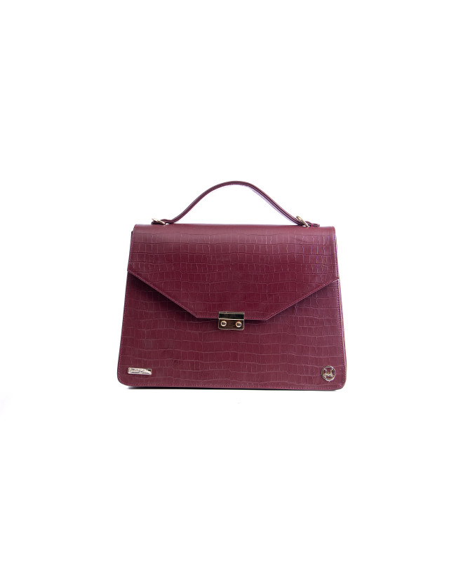 Female Work Case: Limited Edition Burgundy Crocodile Print