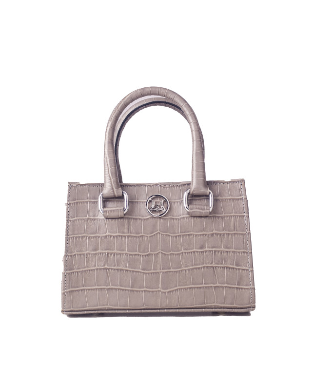 Lagos Mini: Light Grey Crocodile Print