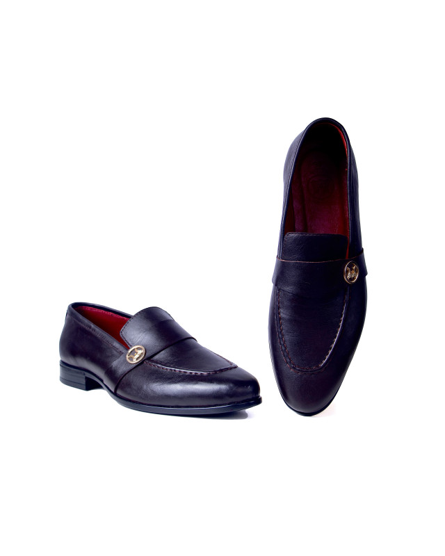 Belgian Loafers: Brown W Logo Strap