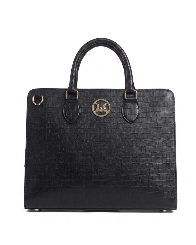 Satchel Work Case 5.0: Black Alligator Print
