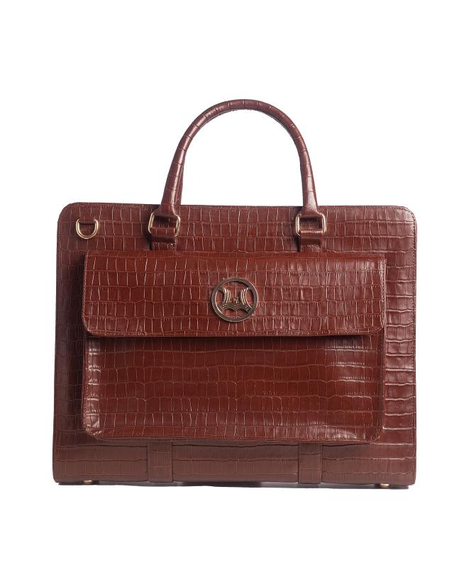 Work Case Escobar: Mahogany Brown Crocodile Print