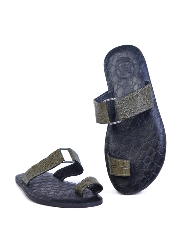 El Patron: Olive Crocodile Print