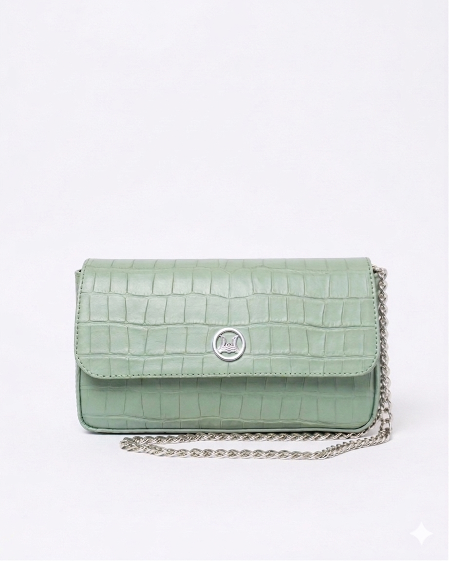 Bamako Micro: Mint Green Crocodile Print