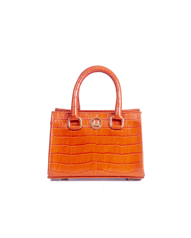 Lagos Mini: Orange Crocodile Print