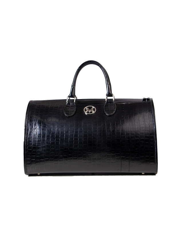 Duffle Bag 2.0: Glossy Black Crocodile Print