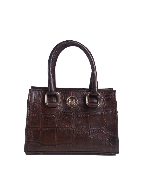Lagos Mini: Chestnut Brown Crocodile Print
