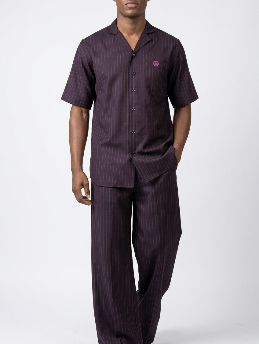 Palazzo Set: Grape Striped