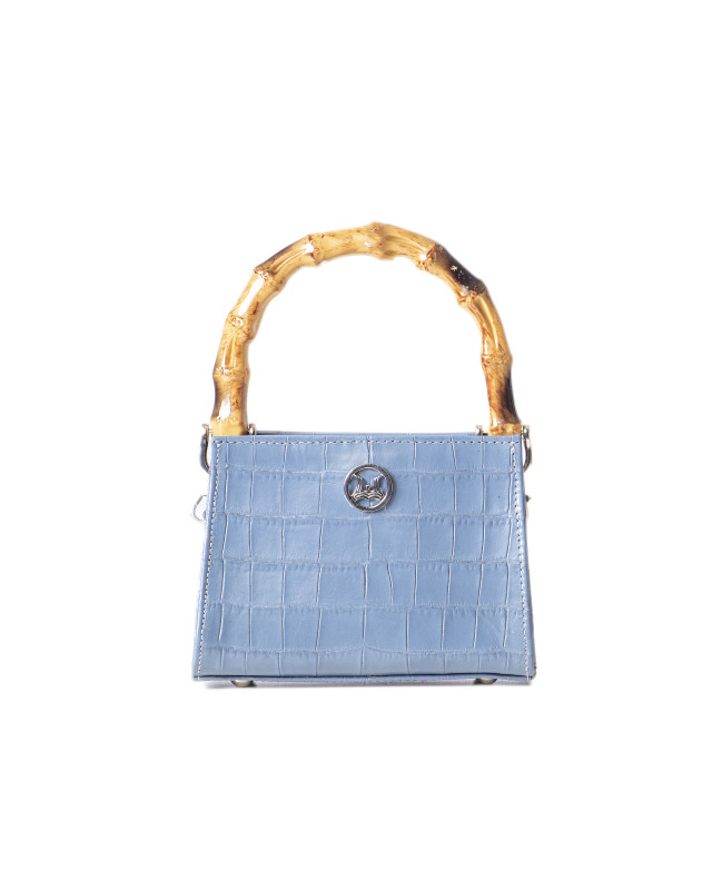 Shanghai Micro: Stone Blue Crocodile Print