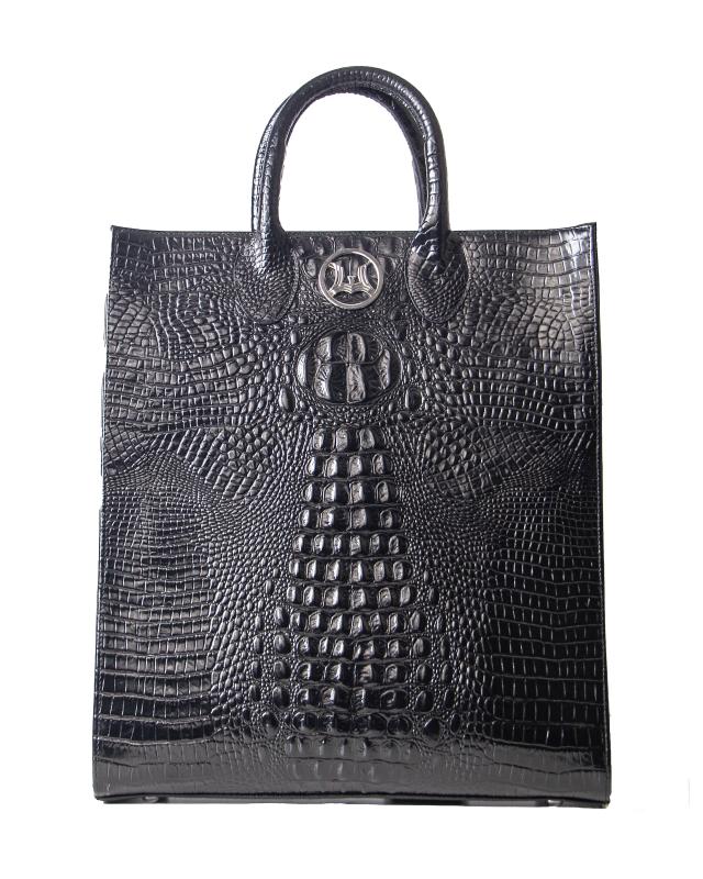 Backpack Man Tote: Limited Edition Black Crocodile Print