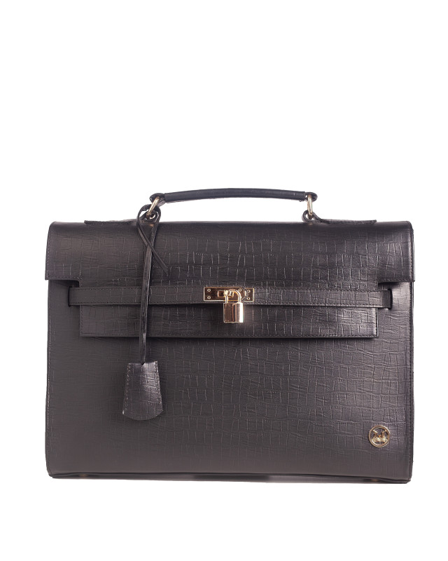 JFK Work Case: Black Abstract Print