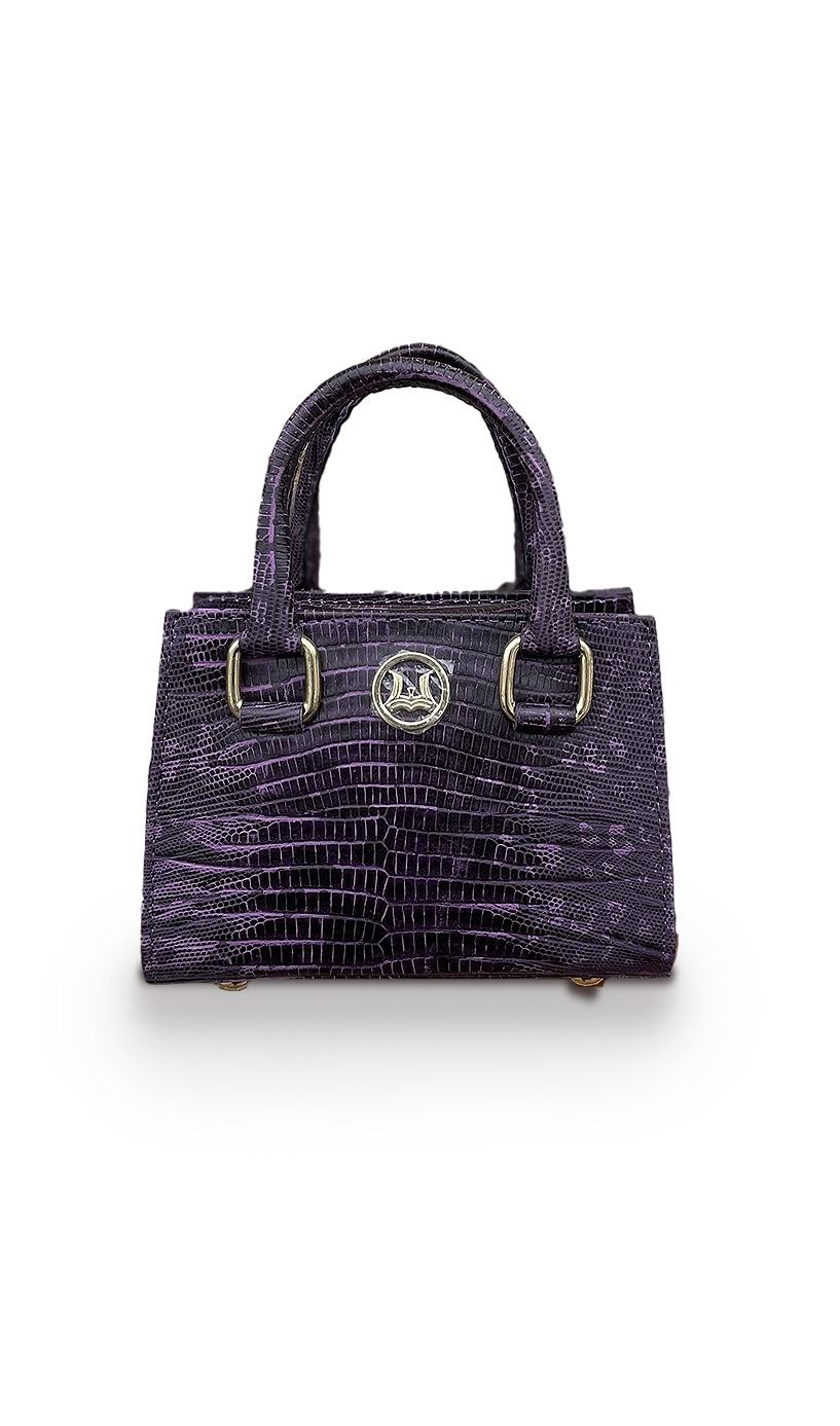 Lagos Micro (US): Purple and Black Monitor Lizard Print