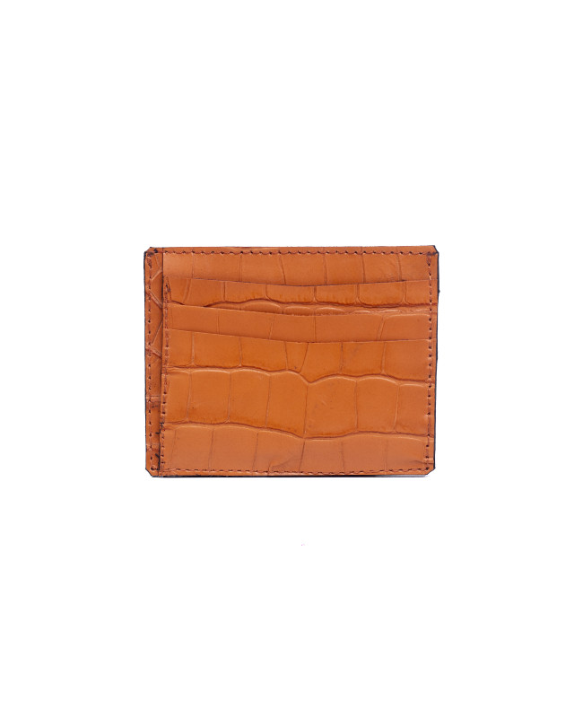 Cardholder: Orange Crocodile Print