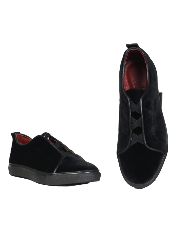 Velvet Sneakers: Black