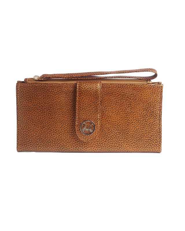 Unisex Wallet: Gold Pebble Grain