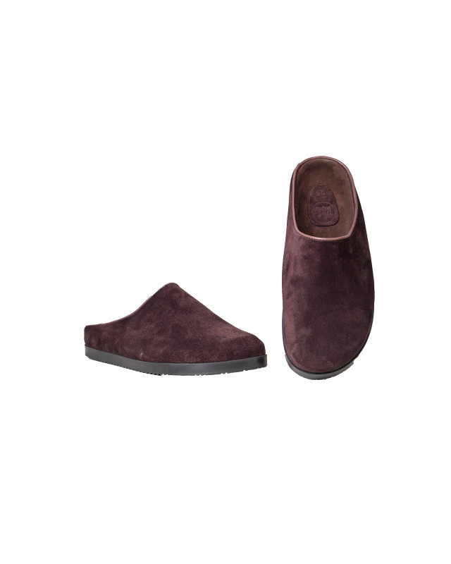 Suede Slip-On Mules: Brown