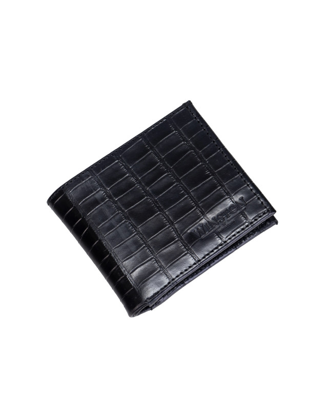 Wallet: Black Crocodile Print