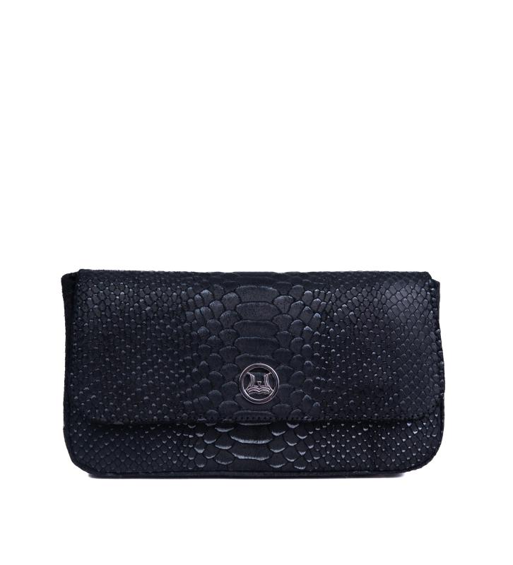 Bamako Micro (US): Black and Silver Details Snake Print