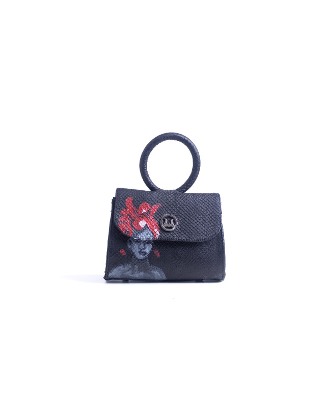 Monaco Micro: Black Reptilian Print Meets Art #3