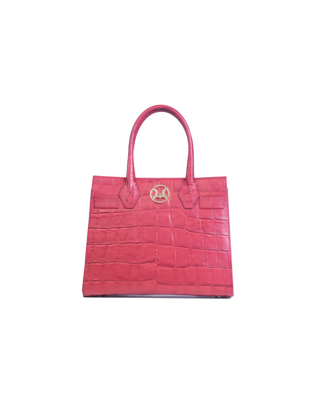 Montreal Maxi: Red Textured Crocodile Print