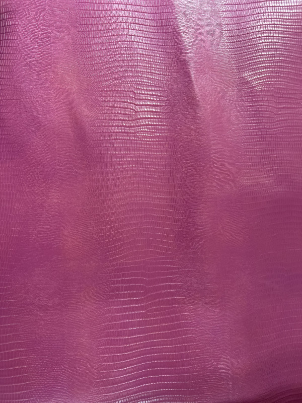 Pink Monitor Lizard Print Embossed on Cow Hides: PM001C
