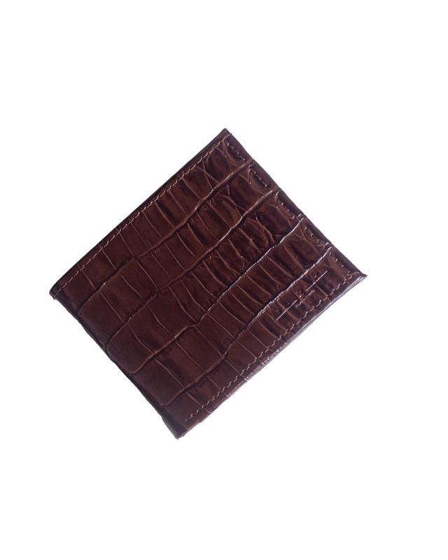 Wallet: Syrup Brown Crocodile Print