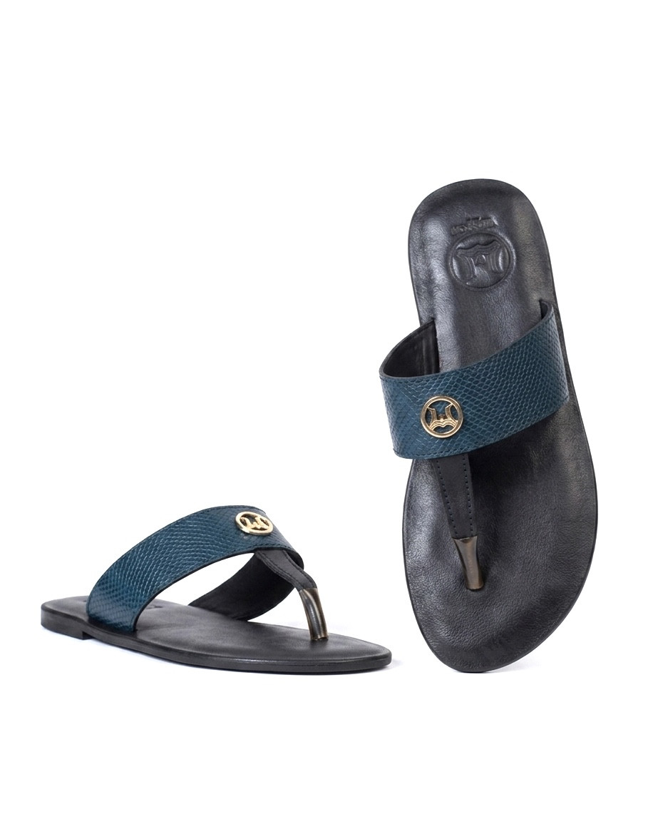 Sultan: Black and Blue Snake Print