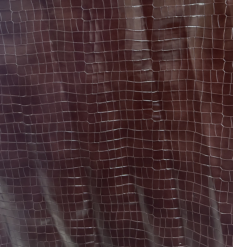 Dark Brown Alligator Belly Print Embossed on Cow Hides: DA009C