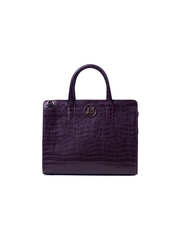 London: Deep Wine Crocodile Print