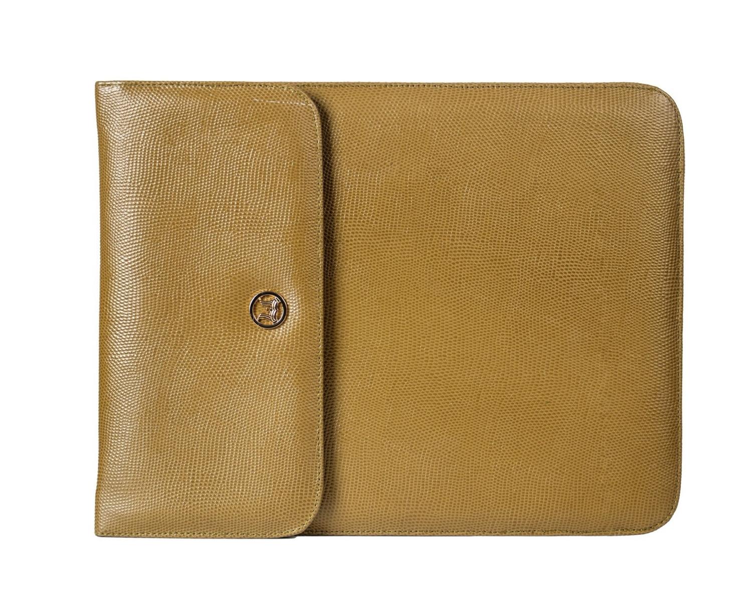 Laptop Sleeve Mini: Olive Monitor Lizard Print