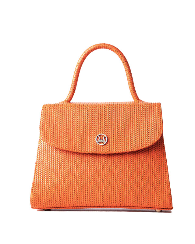 Paris Midi: Orange Basket Woven Leather