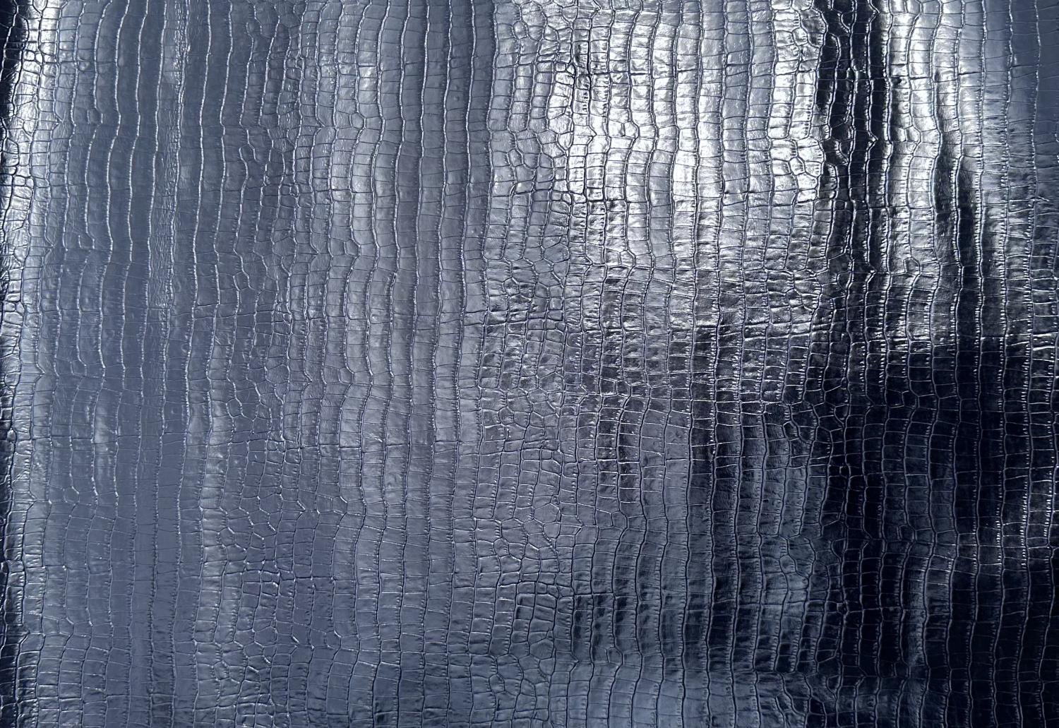 Black Alligator Belly Print Embossed on Cow Hides: BA001C