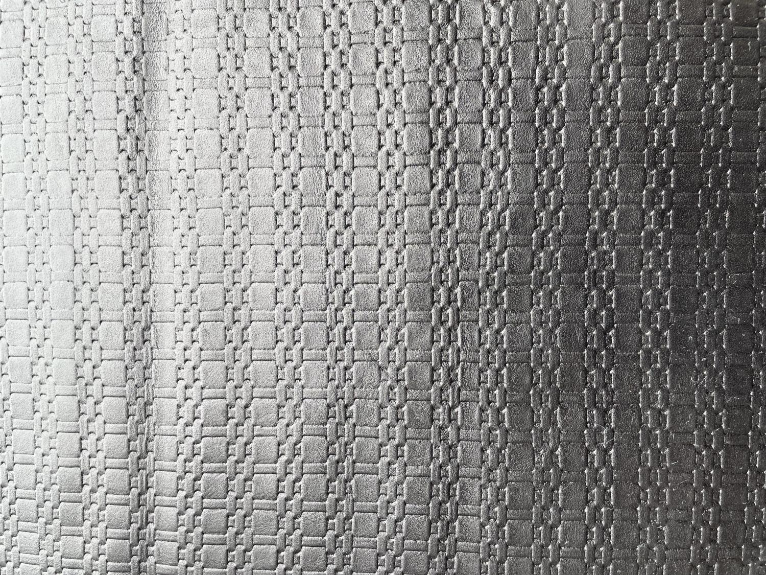 Black Basket Print Embossed on Calf Hides: BJ003CA